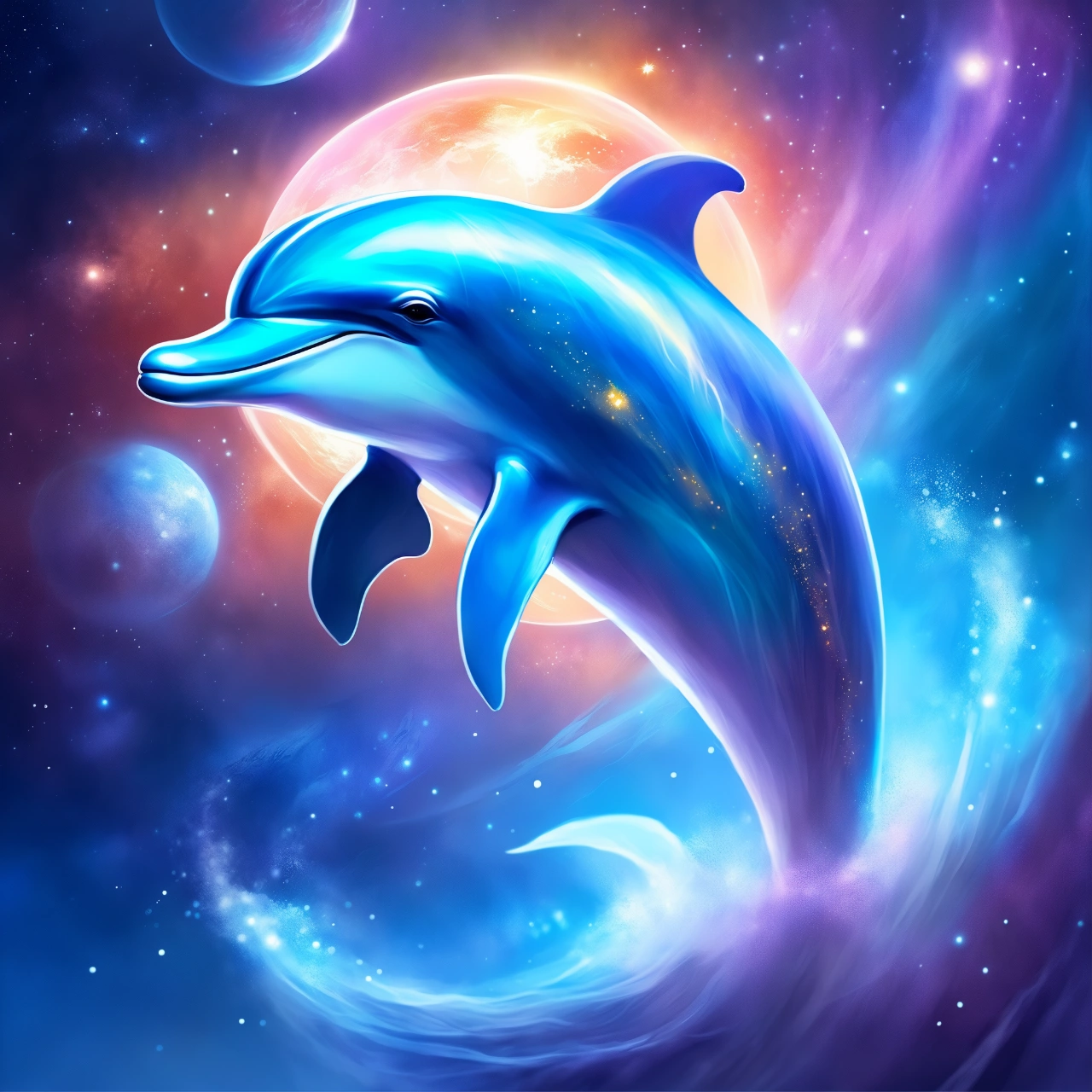 Beautiful space dolphin