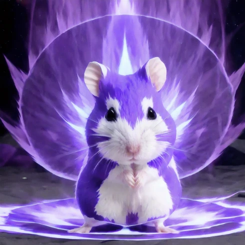 Purple hamster charging up