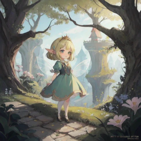 Cute fairy in a forest