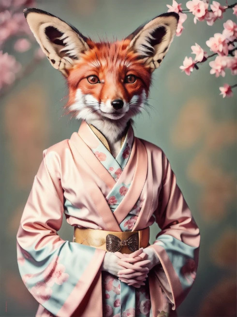 Fox in kimono