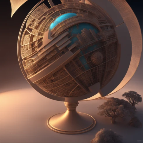 A futuristic fractal globe